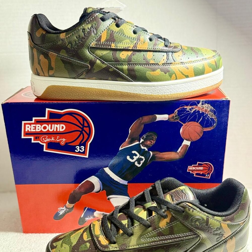 PATRICK EWING REBOUND ORION LOW CAMO/GUM SHOES Men's 10 **NEW**